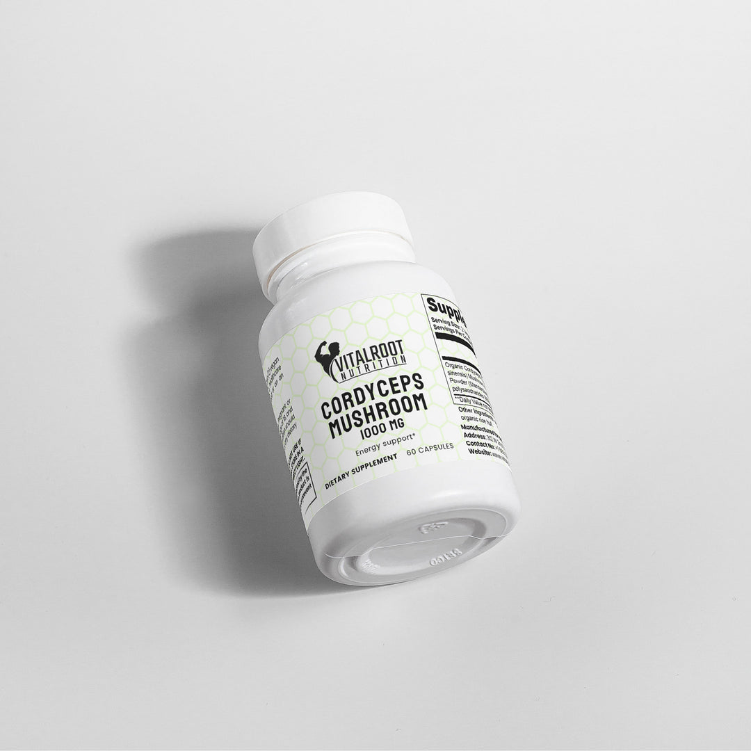 Cordyceps Mushroom | Organic Mushroom Mycelium Powder for Energy & Immunity | (60 Vegan Capsules)