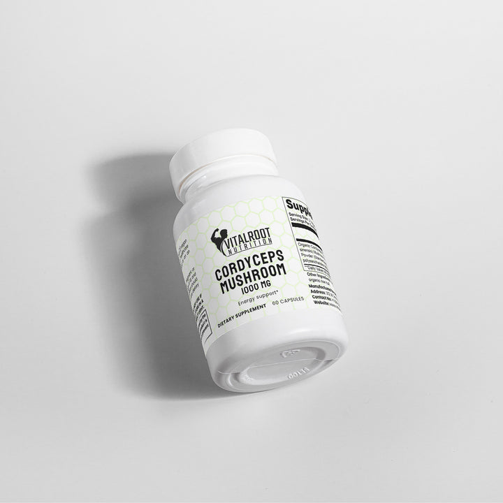 Cordyceps Mushroom | Organic Mushroom Mycelium Powder for Energy & Immunity | (60 Vegan Capsules)