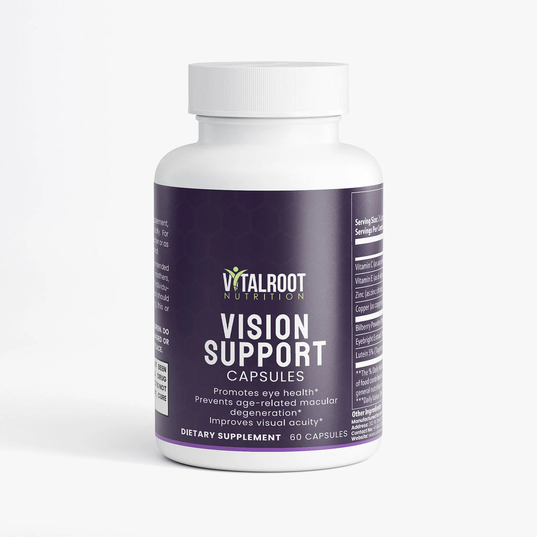 Vision Support | Eye Health Supplement with Lutein, Bilberry & Zinc | 60 Capsules