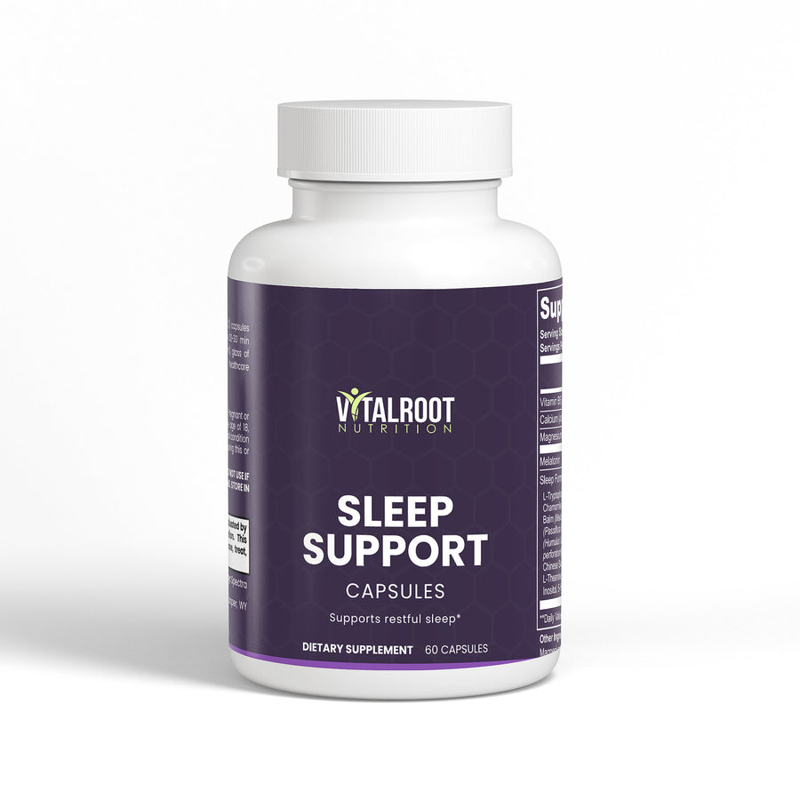 Vitalroot Nutrition Sleep Support capsules bottle on a white background