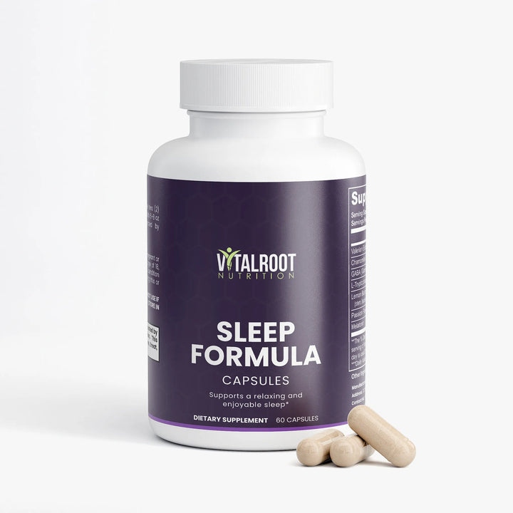 Sleep Formula | Natural Sleep Aid with Melatonin, Valerian & GABA | 60 Capsules