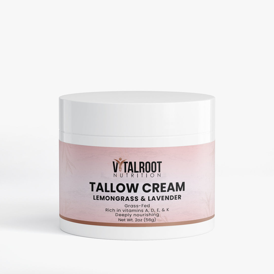 Vitalroot Nutrition Tallow Cream jar on a white background