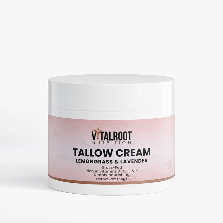 Vitalroot Nutrition Tallow Cream jar on a white background