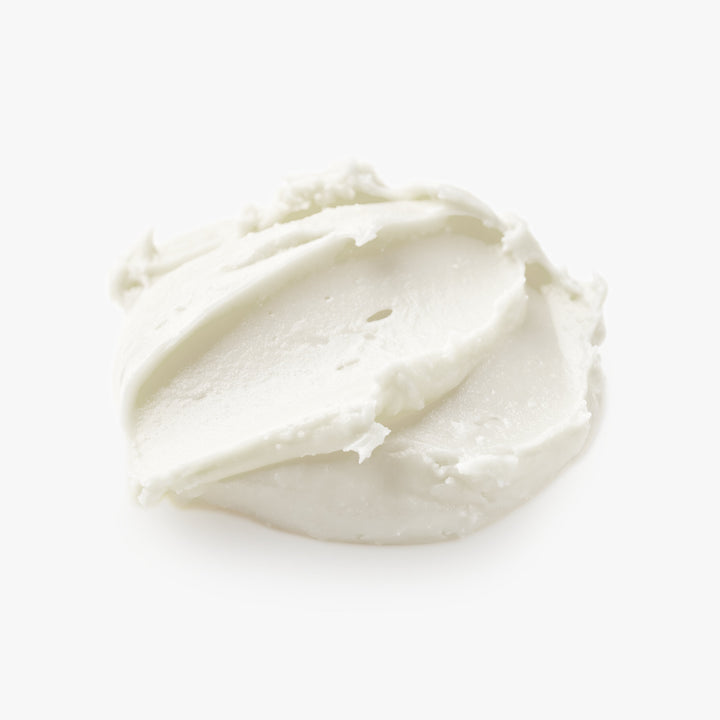 White cream or yogurt swatch on a white background