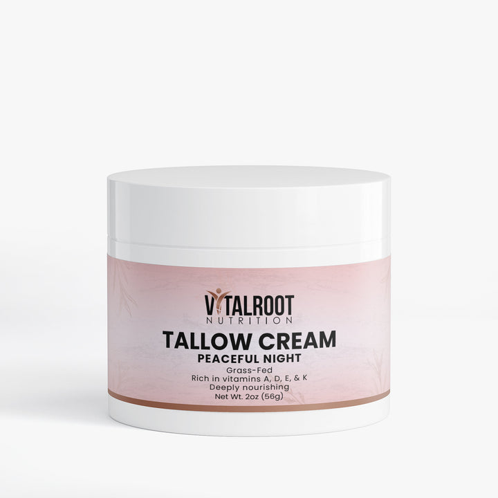Jar of Vitalroot Nutrition Tallow Cream on a white background