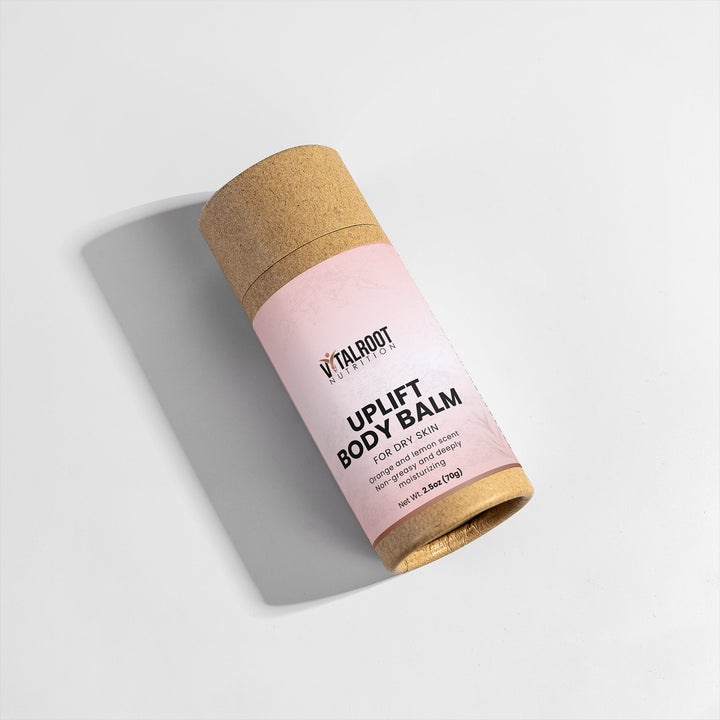 Vitaloot Uplift Body Balm on a gray background