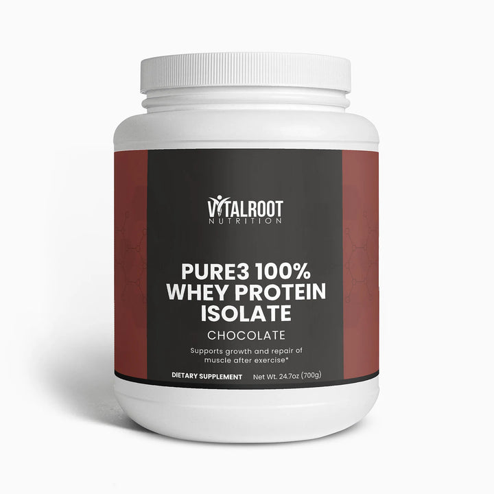 Pure3 Whey Protein Isolate | Chocolate Flavor | (24.7 oz)