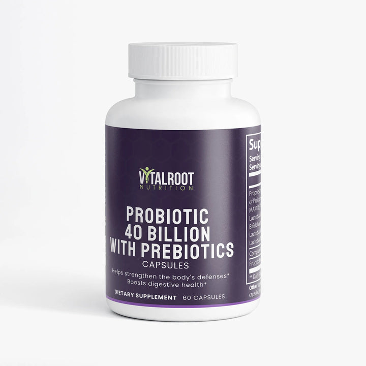 Probiotic 40 Billion with Prebiotics | Gut Health & Metabolic Support for Men & Women | (60 Capsules)