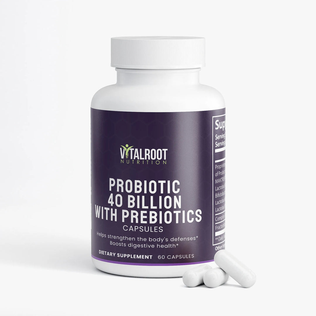 Probiotic 40 Billion with Prebiotics | Gut Health & Metabolic Support for Men & Women | (60 Capsules)