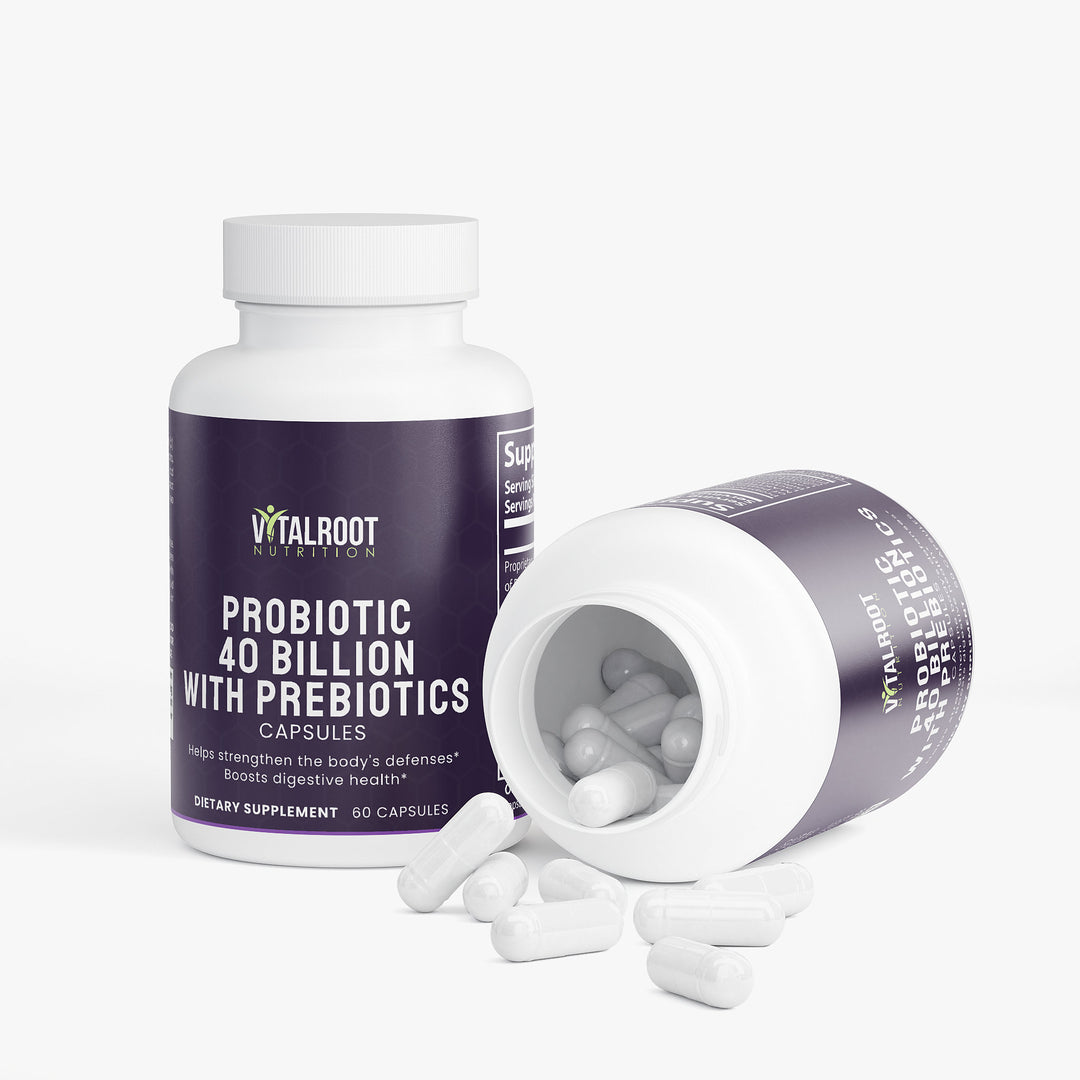 Probiotic 40 Billion with Prebiotics | Gut Health & Metabolic Support for Men & Women | (60 Capsules)