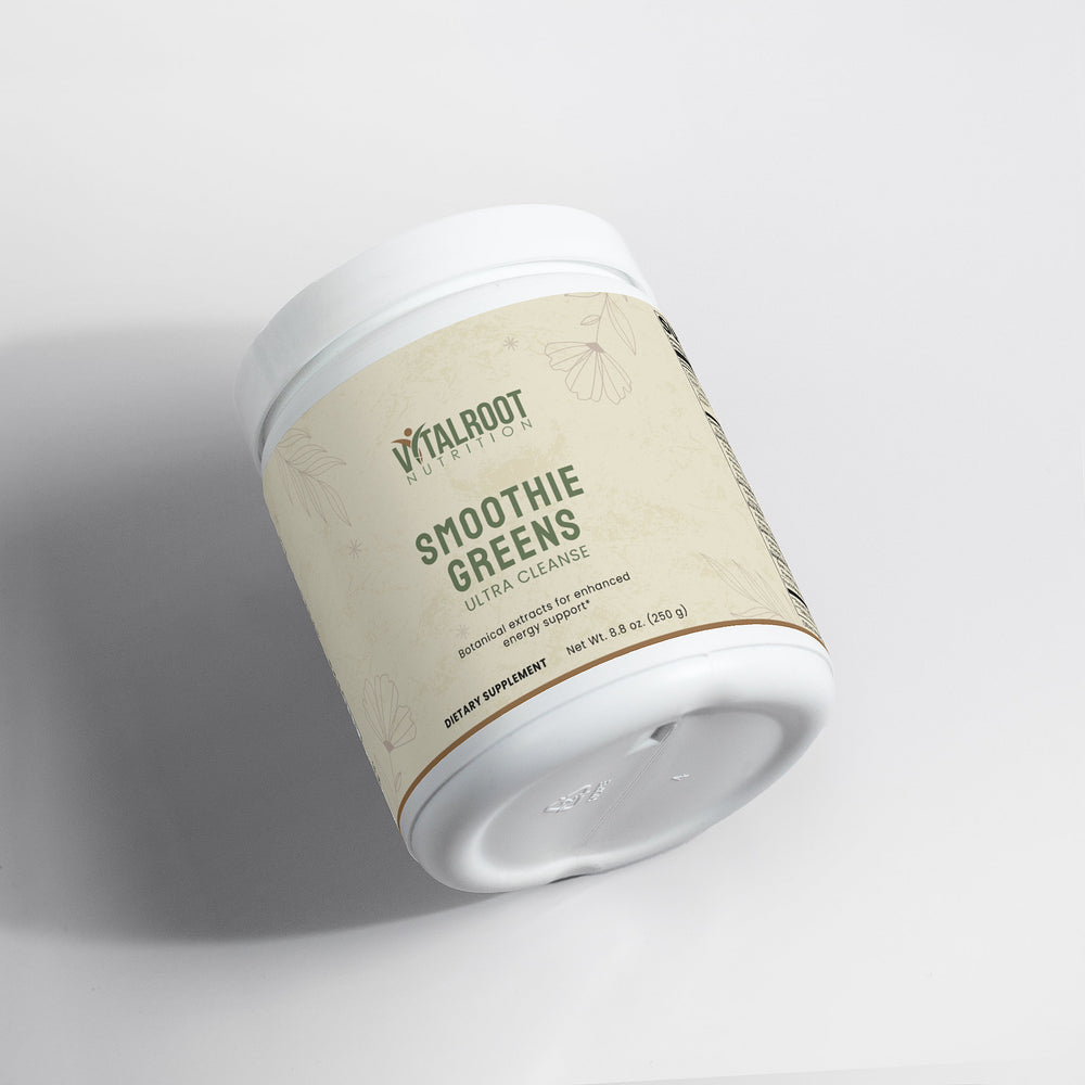 Vital Root Smoothie Greens container on a white background
