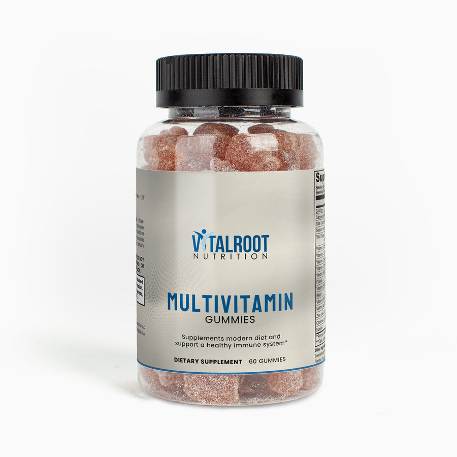 Bottle of Talroot Nutrition Multivitamin Gummies on a white background