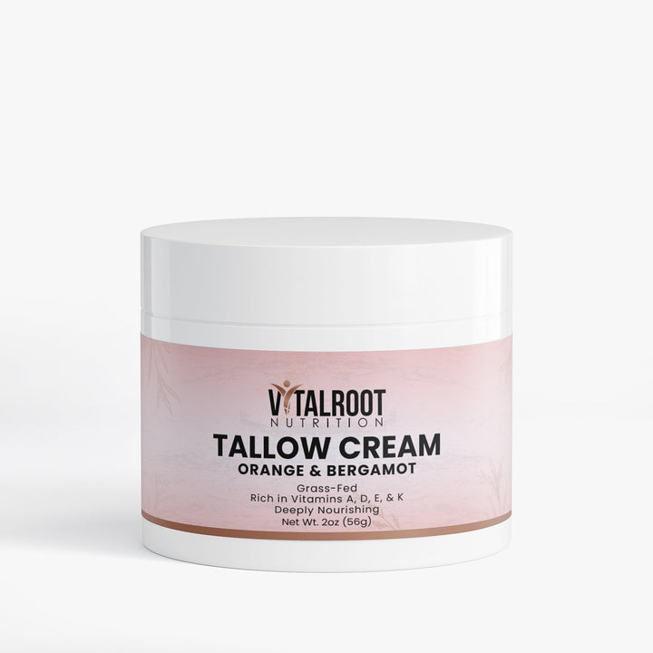 Jar of Vitalroot Nutrition Tallow Cream on a white background