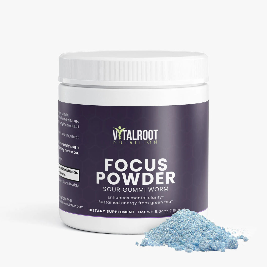 Focus Powder (Sour Gummi Worm) | Nootropic Energy & Brain Support | 160g
