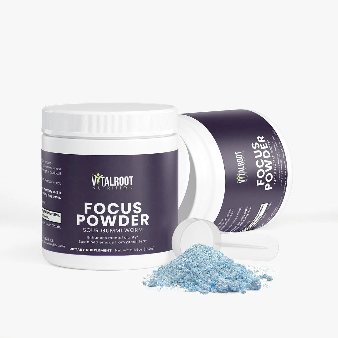 Focus Powder (Sour Gummi Worm) | Nootropic Energy & Brain Support | 160g