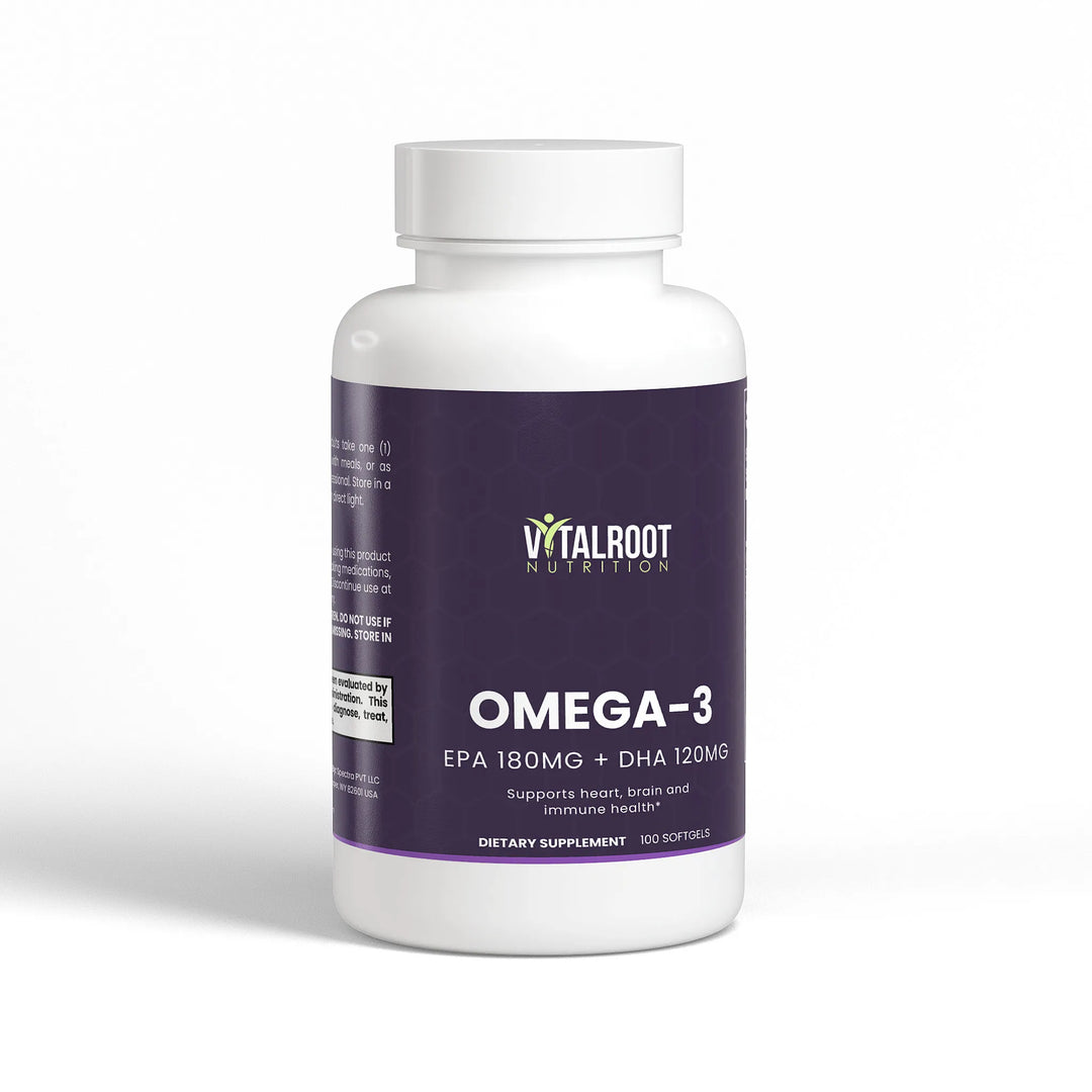 Omega-3 Fish Oil – 180mg EPA + 120mg DHA – Heart & Brain Support | 100 Softgels