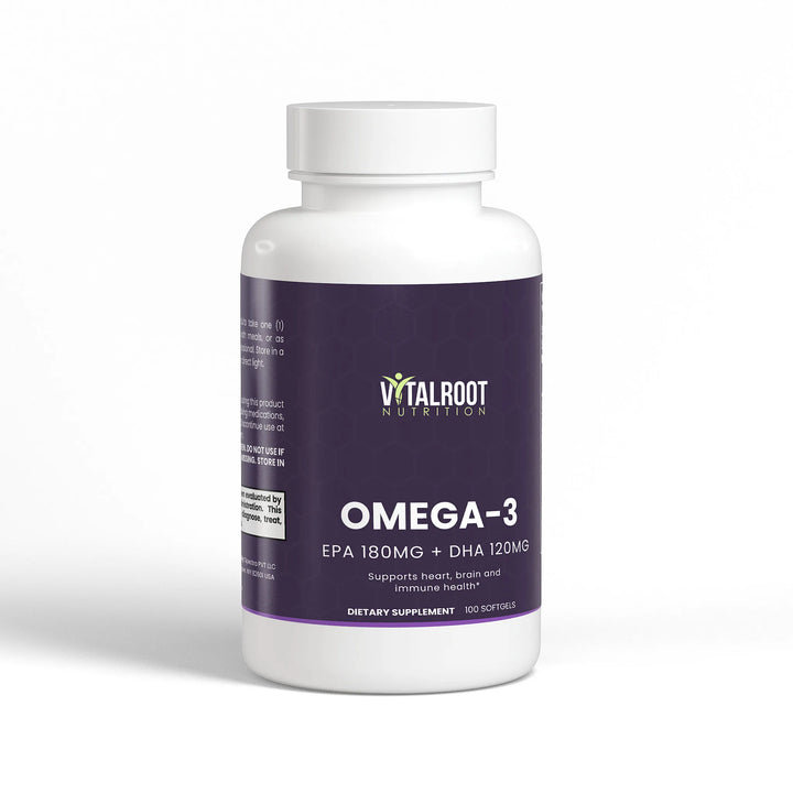 Omega-3 Fish Oil – 180mg EPA + 120mg DHA – Heart & Brain Support | 100 Softgels