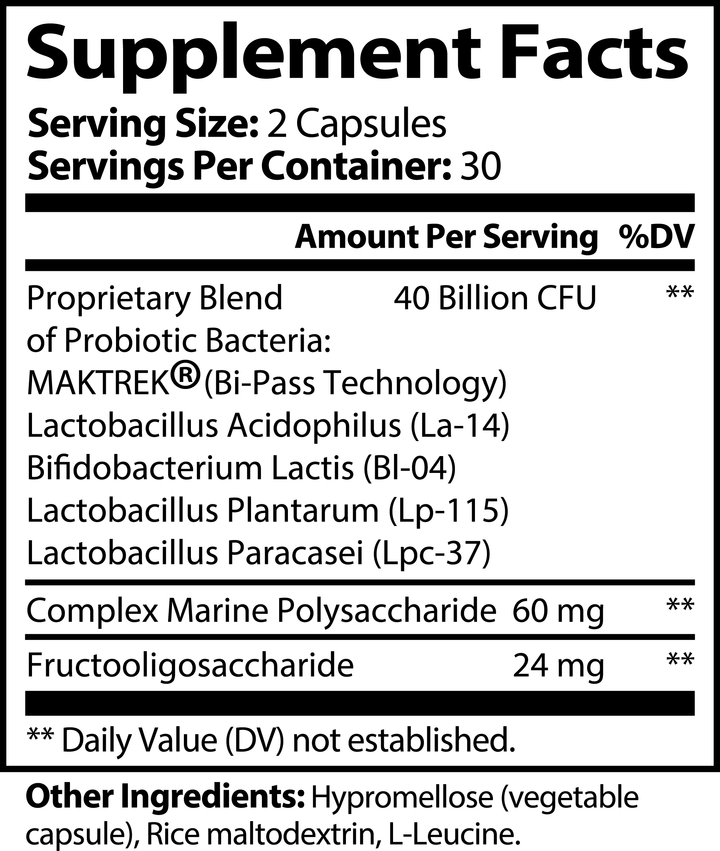 Probiotic 40 Billion with Prebiotics | Gut Health & Metabolic Support for Men & Women | (60 Capsules)