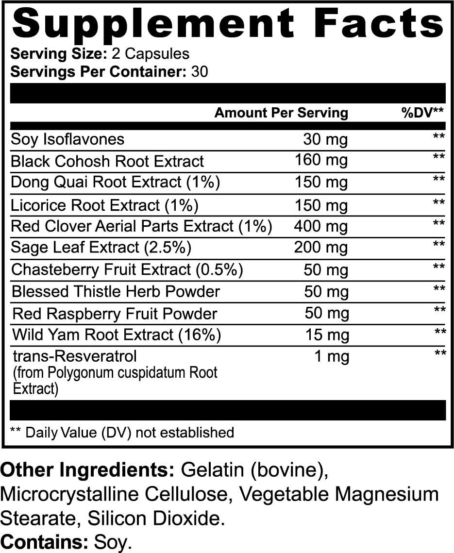 Women's Vitality Formula | Hormonal Balance & Menopause Support Supplement | 60 Capsules