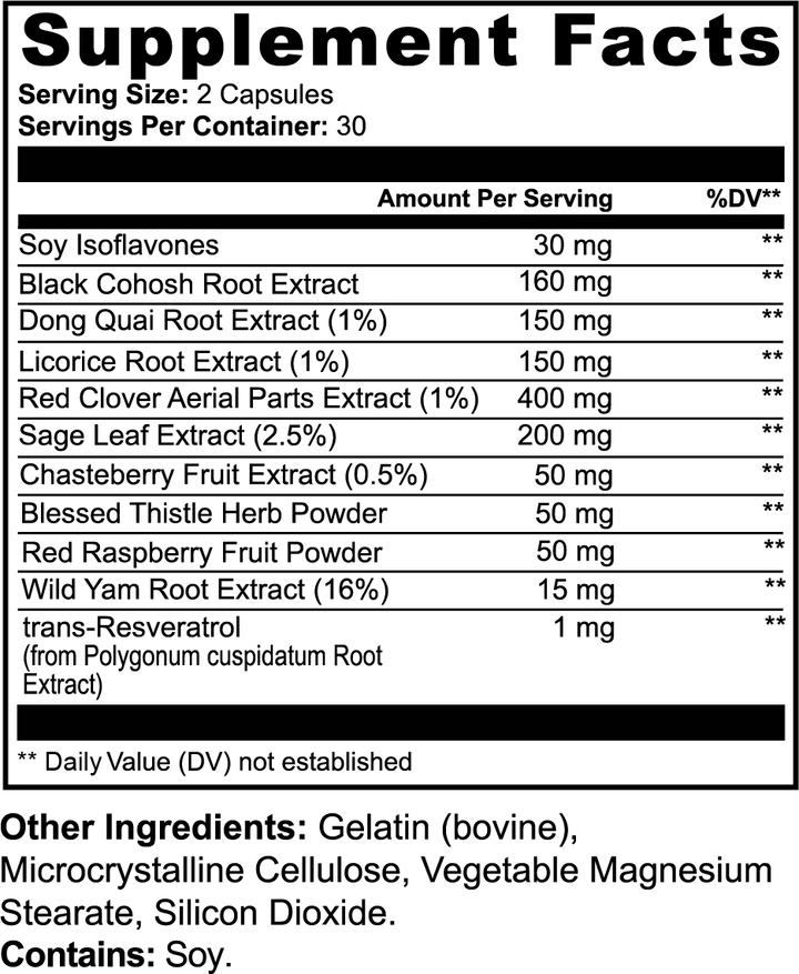 Women's Vitality Formula | Hormonal Balance & Menopause Support Supplement | 60 Capsules