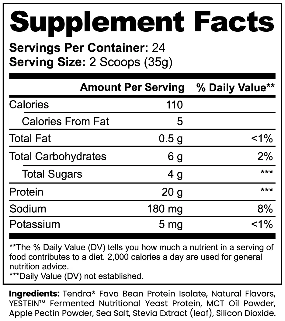 Plant Protein | Vanilla Vegan Blend with MCT & Fiber | (29.77 oz)
