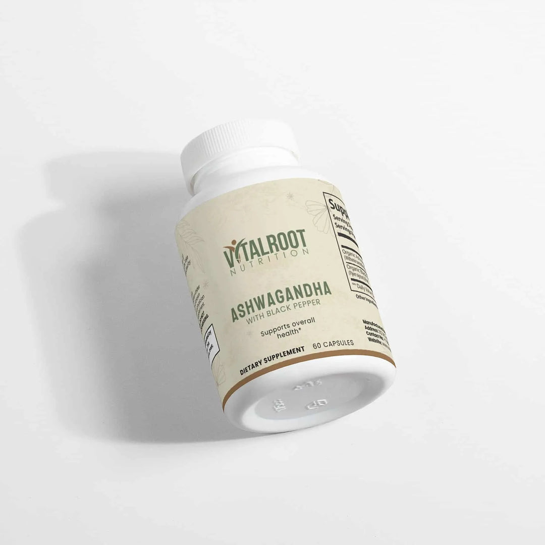 Ashwagandha | Organic Stress & Mood Support with Black Pepper | (60 Capsules)
