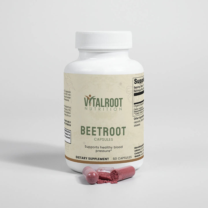 Beetroot Capsules | Organic Beetroot for Nitric Oxide & Muscle Support | (60 Capsules)