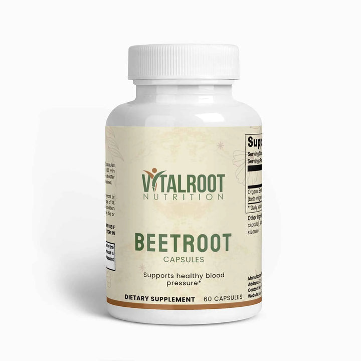 Beetroot Capsules | Organic Beetroot for Nitric Oxide & Muscle Support | (60 Capsules)