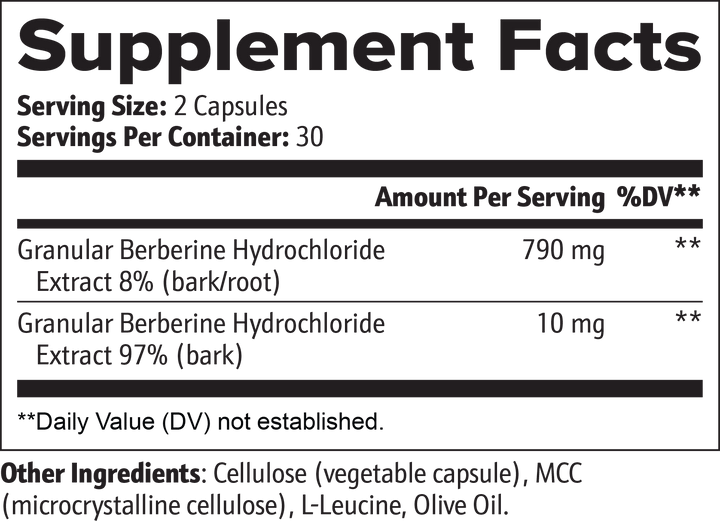 Berberine | Blood Sugar, Heart Health & Weight Management Supplement | 60 Capsules
