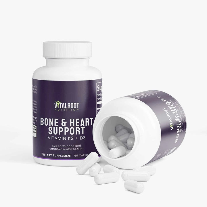 Bone & Heart Support | Vitamin D3 & K2 for Healthy Bones & Cardiovascular Function | (60 Capsules)