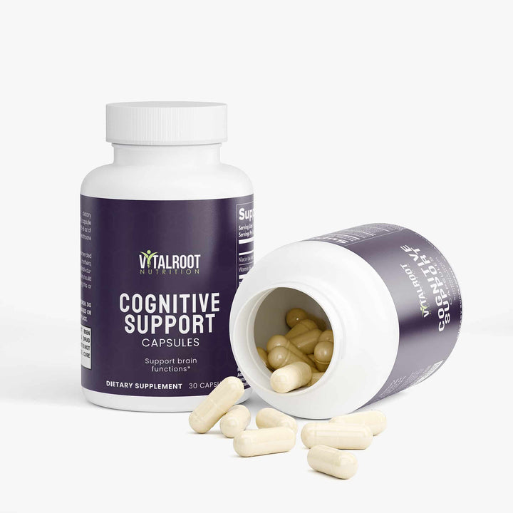Vitalroot Cognitive Support capsules on a white background