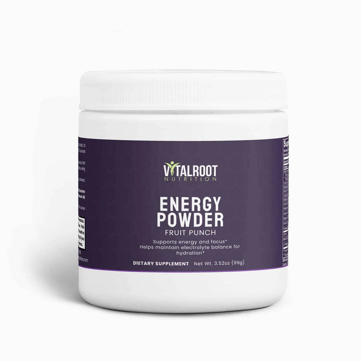 Energy Powder (Fruit Punch) | Balanced Energy and Focus Boost with Electrolytes | (3.52 oz)