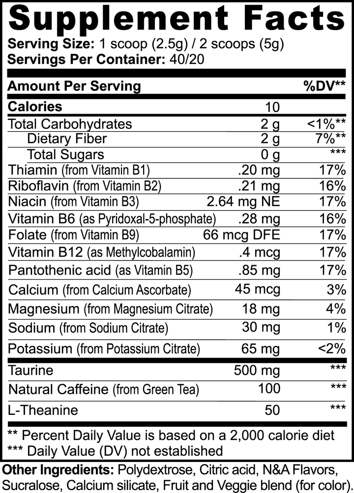 Energy Powder (Guava Berry) | Balanced Energy and Focus Boost with Electrolytes | (3.52 oz)
