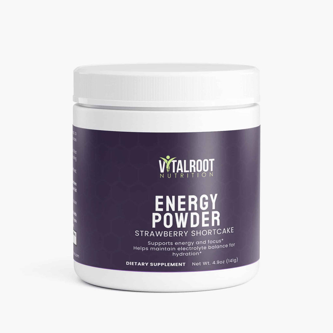 Vitalroot Nutrition Energy Powder container on a white background