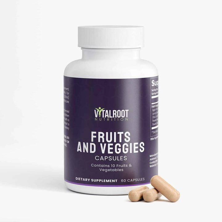 Fruits and Veggies | Daily Supplement for Digestive & Cardiovascular Health | (60 Capsules)