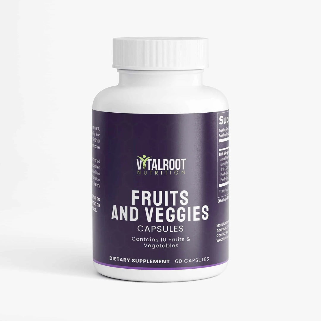 Fruits and Veggies | Daily Supplement for Digestive & Cardiovascular Health | (60 Capsules)
