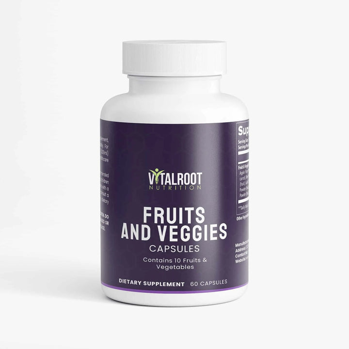 Fruits and Veggies | Daily Supplement for Digestive & Cardiovascular Health | (60 Capsules)