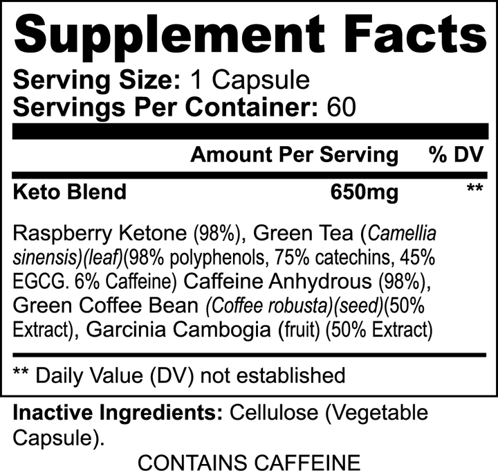 Keto-5 | Fat Burner & Ketosis Support Supplement | (60 Capsules)