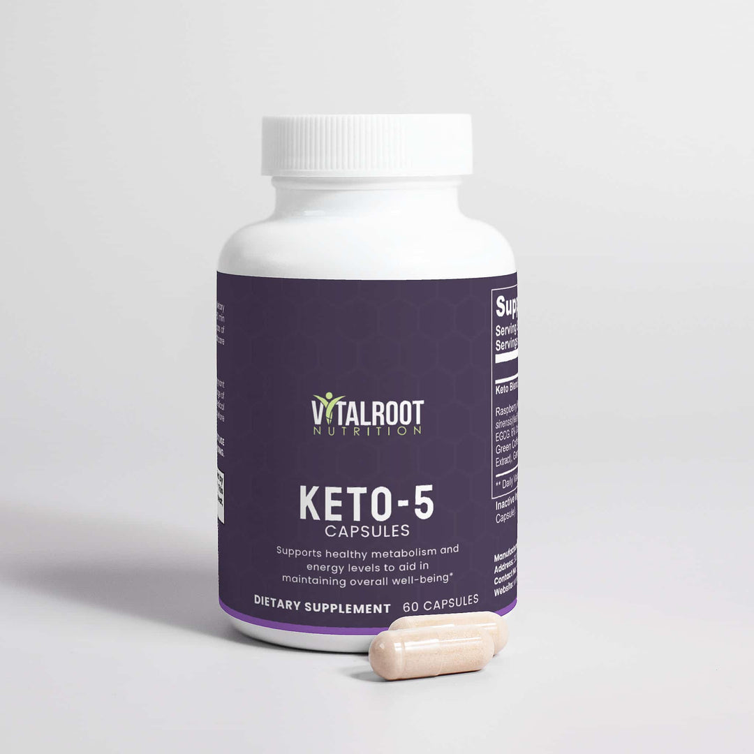 Keto-5 | Fat Burner & Ketosis Support Supplement | (60 Capsules)