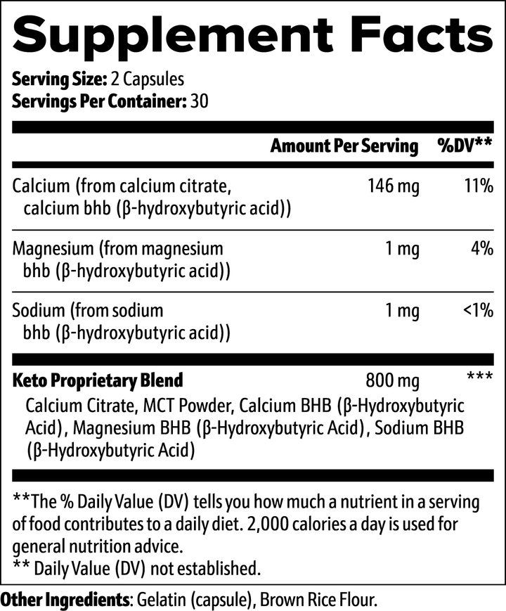 Supplement facts label with nutritional information and ingredients.