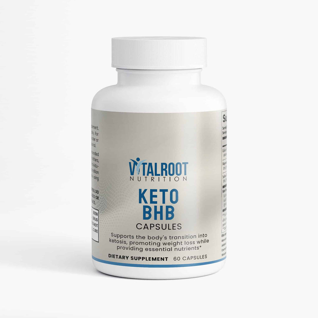 Vitalroot Nutrition Keto BHB Capsules bottle on a white background