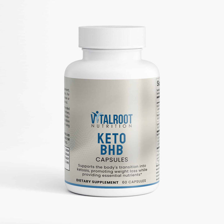 Vitalroot Nutrition Keto BHB Capsules bottle on a white background