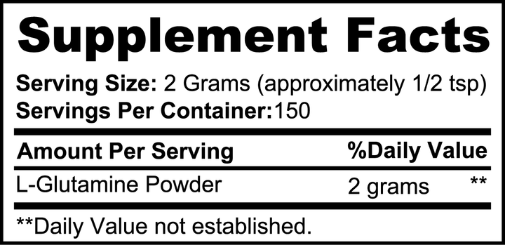 L-Glutamine Powder | Muscle Recovery & Gut Health Support | (300g)