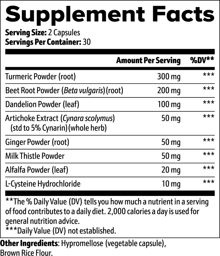 Liver Support | Detox & Regeneration Supplement with Turmeric & Milk Thistle | (60 Capsules)