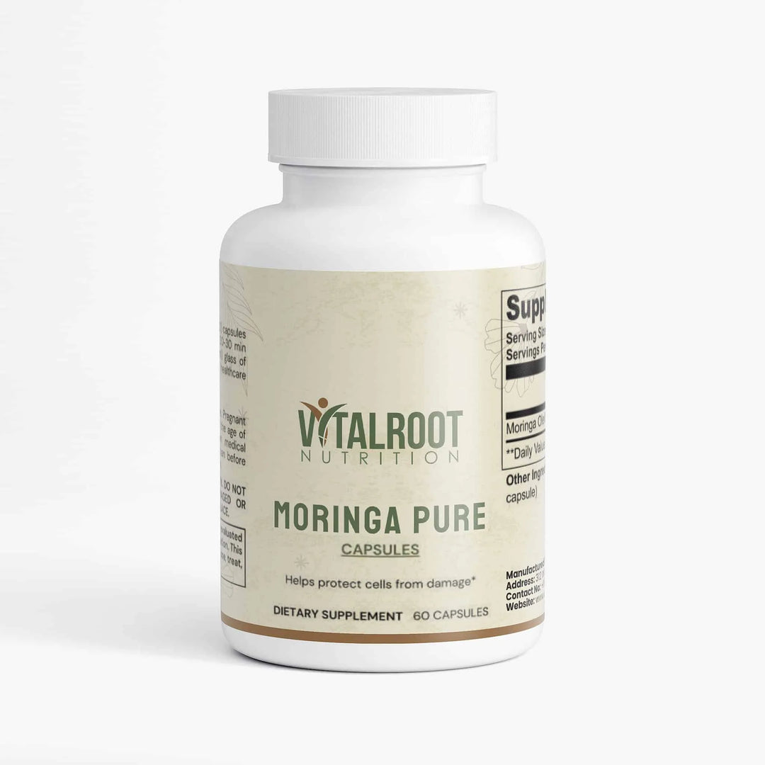 Moringa Pure | Pure Moringa Leaf Supplement for Daily Energy & Wellness | (60 Capsules)