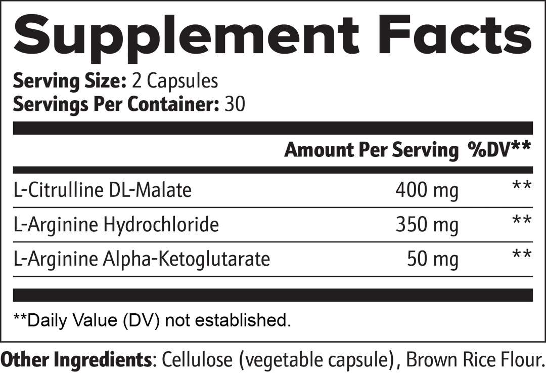 Nitric Oxide | Circulation & Muscle Support Supplement with L-Arginine & Citrulline | (60 Capsules)