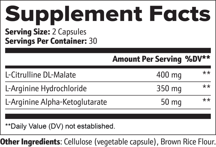 Nitric Oxide | Circulation & Muscle Support Supplement with L-Arginine & Citrulline | (60 Capsules)