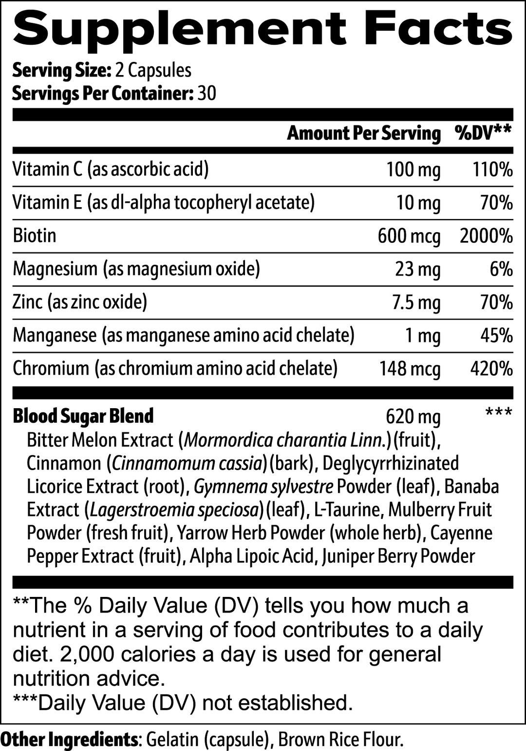 Normal Blood Sugar Support | Herbal Supplement for Glucose Metabolism & Insulin Sensitivity | (60 Capsules)