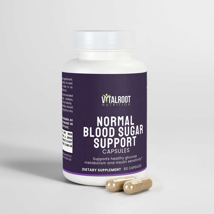 Normal Blood Sugar Support | Herbal Supplement for Glucose Metabolism & Insulin Sensitivity | (60 Capsules)