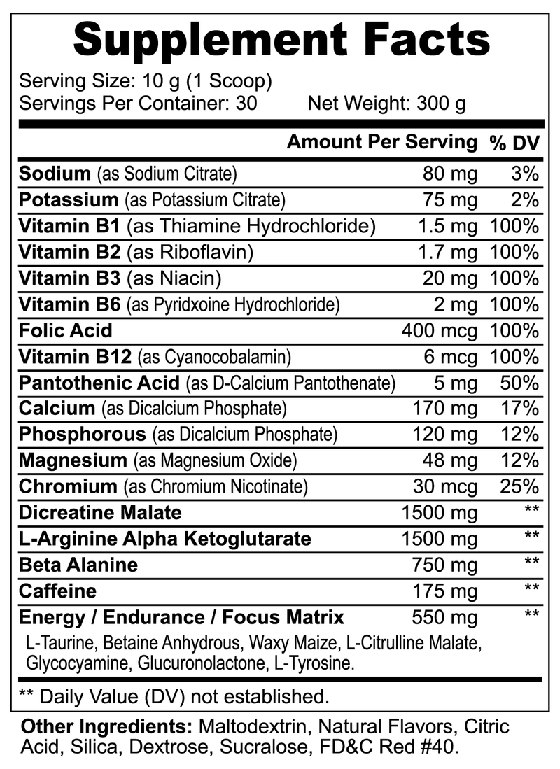 Nitric Shock Pre-Workout Powder (Fruit Punch) - Vital Root Nutrition